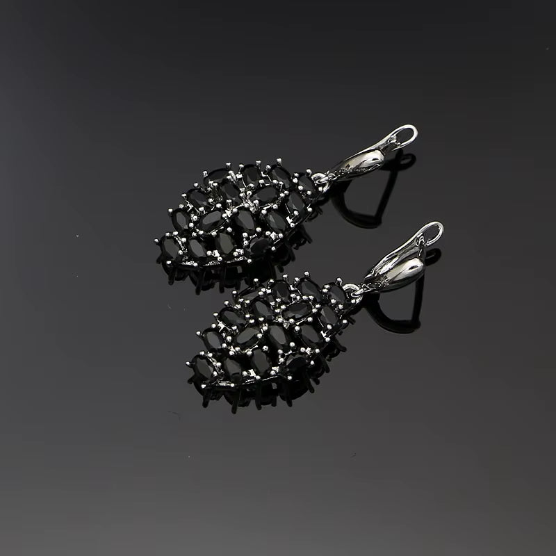 Anchor Shape Dangle Drop Long Cubic Zirconia Red Purple Crystal Earrings for Women Silver 925 Fashion Jewelry Accessories